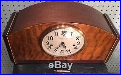 New Haven Orleans Westminster Chime Art Deco Mid Century Mantle Table Clock