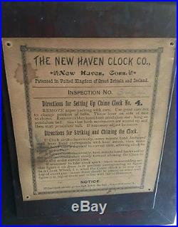 New Haven Westminster Chime Clock 1910 rare double mechanism