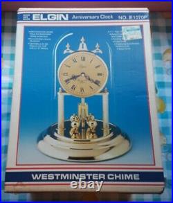 Nib Vtg 1970's Elgin Anniversary Westminster Chime Clock No. E1070p