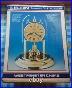 Nib Vtg 1970's Elgin Anniversary Westminster Chime Clock No. E1070p