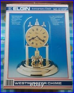 Nib Vtg 1970's Elgin Anniversary Westminster Chime Clock No. E1070p