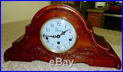 Nice Key-wound WithCarving Westminster Chime Colonial Mantel CLOCK