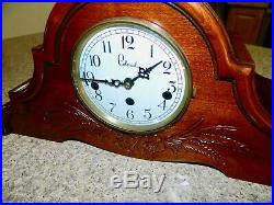 Nice Key-wound WithCarving Westminster Chime Colonial Mantel CLOCK