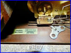 Nice Key-wound WithCarving Westminster Chime Colonial Mantel CLOCK