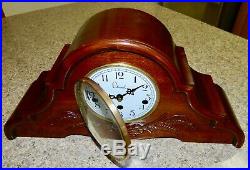 Nice Key-wound WithCarving Westminster Chime Colonial Mantel CLOCK