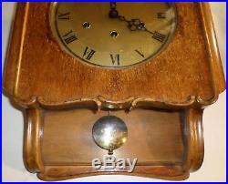 Nice Rare Working Friedrich Mauthe German 8 Day Westminster Chime Wall Clock