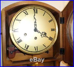 Nice Rare Working Friedrich Mauthe German 8 Day Westminster Chime Wall Clock