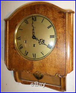 Nice Rare Working Friedrich Mauthe German 8 Day Westminster Chime Wall Clock