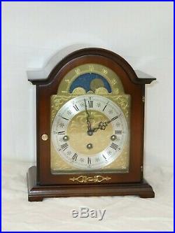 Nice Woodford Hermle Walnut Westminster Chime + Moonphase Mantle Bracket Clock