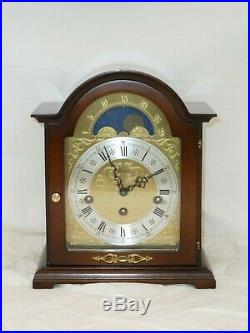 Nice Woodford Hermle Walnut Westminster Chime + Moonphase Mantle Bracket Clock