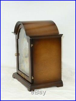 Nice Woodford Hermle Walnut Westminster Chime + Moonphase Mantle Bracket Clock