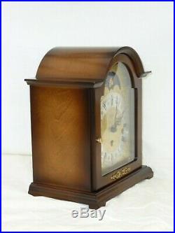Nice Woodford Hermle Walnut Westminster Chime + Moonphase Mantle Bracket Clock