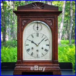 OLD GERMAN 1920s 8 DAY Gustav Becker Bracket Clock Quarter Westminster Chime OAK
