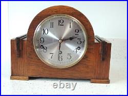 Oak Case Musical Westminster Chime Striking Mantel Clock Garrard