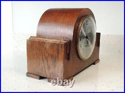 Oak Case Musical Westminster Chime Striking Mantel Clock Garrard