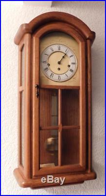 Oak cased westminster chimes wall clock