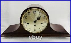 Old Mahogany Humpback 2 Jewels Elgin chiming Mantel Clock Made In Germany 18
