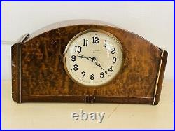 Old Vintage WESTMINSTER CHIME New Haven Wood Mantle Clock Art Deco