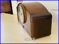 Old Vintage WESTMINSTER CHIME New Haven Wood Mantle Clock Art Deco