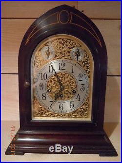 Original Seth Thomas Inlaid Gothic Chime Clock No. 70, Westminster Chime c. 1928