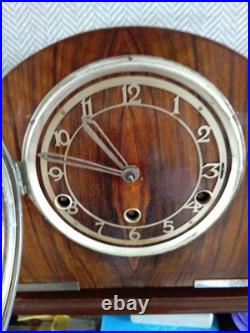PERIVALE c 1928 ART DECOR WESTMINSTER CHIME 8 DAY MANTLE CLOCK WORKING KEY V G C