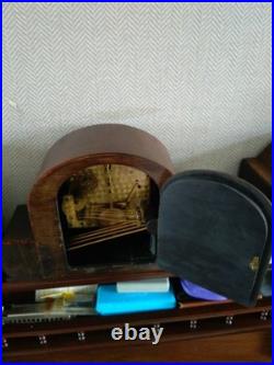 PERIVALE c 1928 ART DECOR WESTMINSTER CHIME 8 DAY MANTLE CLOCK WORKING KEY V G C