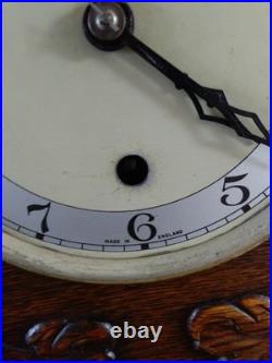 PERIVALE c 1930 ART DECOR WESTMINSTER CHIME 8 DAY MANTLE CLOCK WORKING KEY V G C