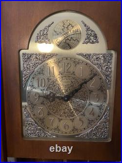 Pearl Grandfather Clock 1982 Excellent, Fruitwood Triple Westminster Chime