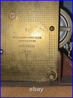 Pearl Grandfather Clock 1982 Excellent, Fruitwood Triple Westminster Chime