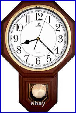 Pendulum Plastic Wall Clock Chimes Every Hour with Westminster Melody