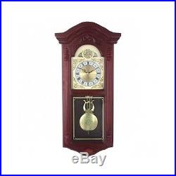 Pendulum Wall Clock European Westminster Chimes Grandfather Cherry Wood Decor