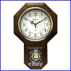 Pendulum Westminster Chime Faux Wood Office Home Wall Clock Quartz Movement New