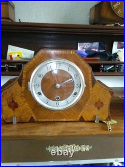 Perivale Anvil Art Decor Westminster Chime 8 Day Mantle Clock Working Key V G C