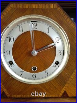 Perivale Anvil Art Decor Westminster Chime 8 Day Mantle Clock Working Key V G C Perivale Anvil Art Decor Westminster Chime 8 Day Mantle Clock Working Key V G C