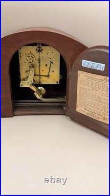 Plymouth Westminster Chime Mantel Clock No. 124 Made in USA Working