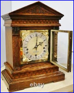 Quality Antique W&H Oak 3 Train Westminster Chime Musical Bracket Clock