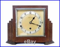 Quality Art Deco Garrard Westminster Quarter Chiming Oak Mantel Clock, Serviced