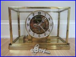 RARE CLOCK antique Style King WESTMINSTER CHIME brass glass ESCAPEMENT mantle