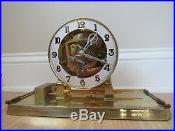 RARE CLOCK antique Style King WESTMINSTER CHIME brass glass ESCAPEMENT mantle