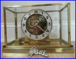 RARE CLOCK antique Style King WESTMINSTER CHIME brass glass ESCAPEMENT mantle