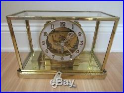 RARE CLOCK antique Style King WESTMINSTER CHIME brass glass ESCAPEMENT mantle