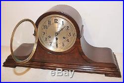 RARE HERSCHEDE MODEL 10 MAHOGANY ANTIQUE CANTERBURY & WESTMINSTER CHIMES CLOCK