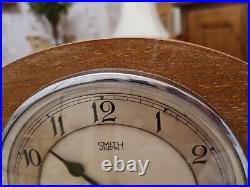 RARE! LARGE 1935 Smiths Electric Fan Art Deco Medium Oak Chiming Mantel Clock