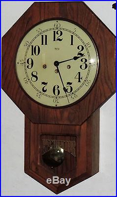 Ridgeway 8 Day Westminster Chime Schoolhouse Wall Clock Regulator Working USA