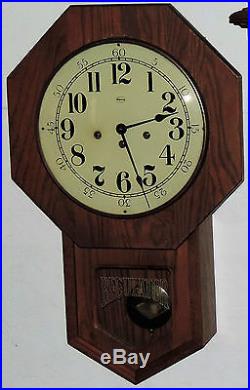Ridgeway 8 Day Westminster Chime Schoolhouse Wall Clock Regulator Working USA