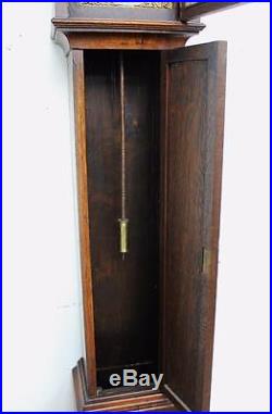 Rare Antique English Oak 3 Train Musical Westminster Chiming Longcase Clock