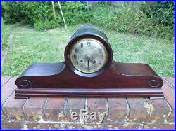 Rare Antique Gustav Becker Westminster Chimes KC Co. Mahogany Mantel Clock 30