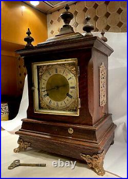 Rare Antique New Haven Double Movement Westminster Bracket Mantel Clock