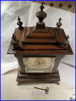 Rare Antique New Haven Double Movement Westminster Bracket Mantel Clock