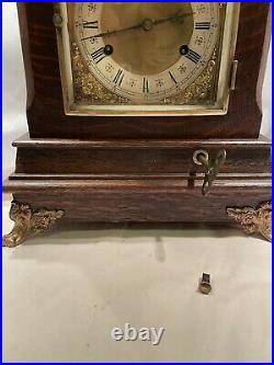 Rare Antique New Haven Double Movement Westminster Bracket Mantel Clock